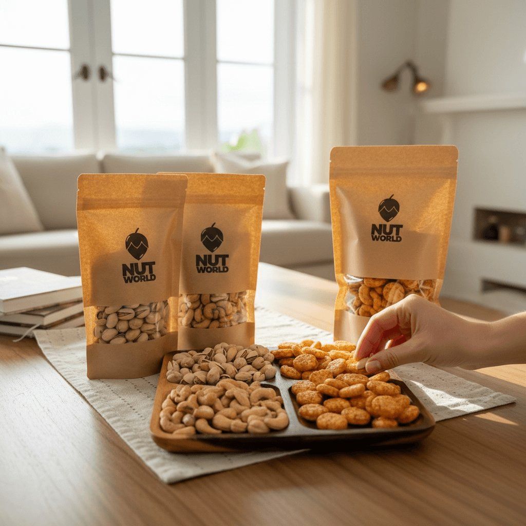 Pistácie solené + Kešu solené + Krekry originál — lifestyle